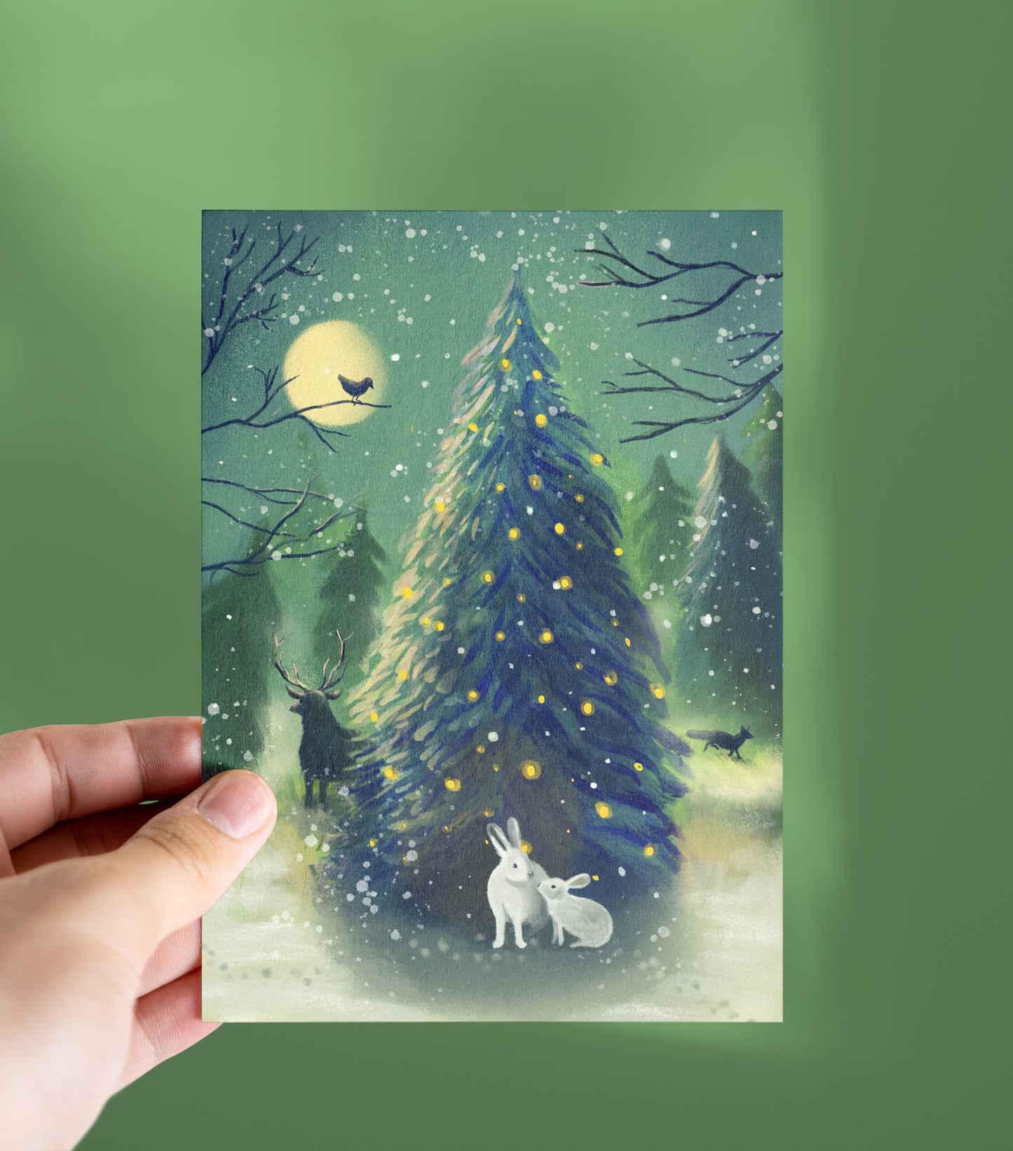 A/ Kerstkaart winterbos