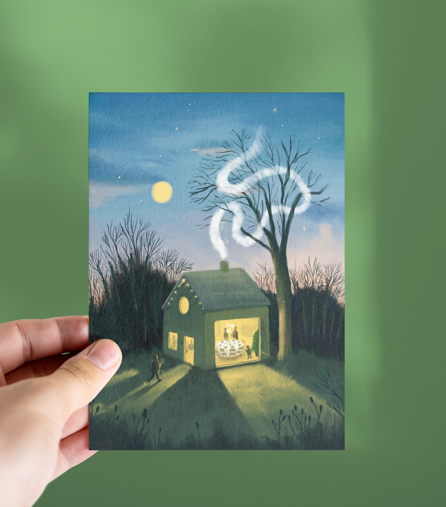 A10/ Kerstkaart Aan tafel - X 10 - voordeelpakket